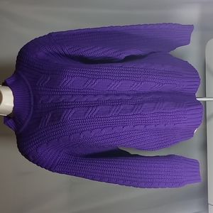 Ellemenno purple large mock neck cable knit sweat in excellent condition.